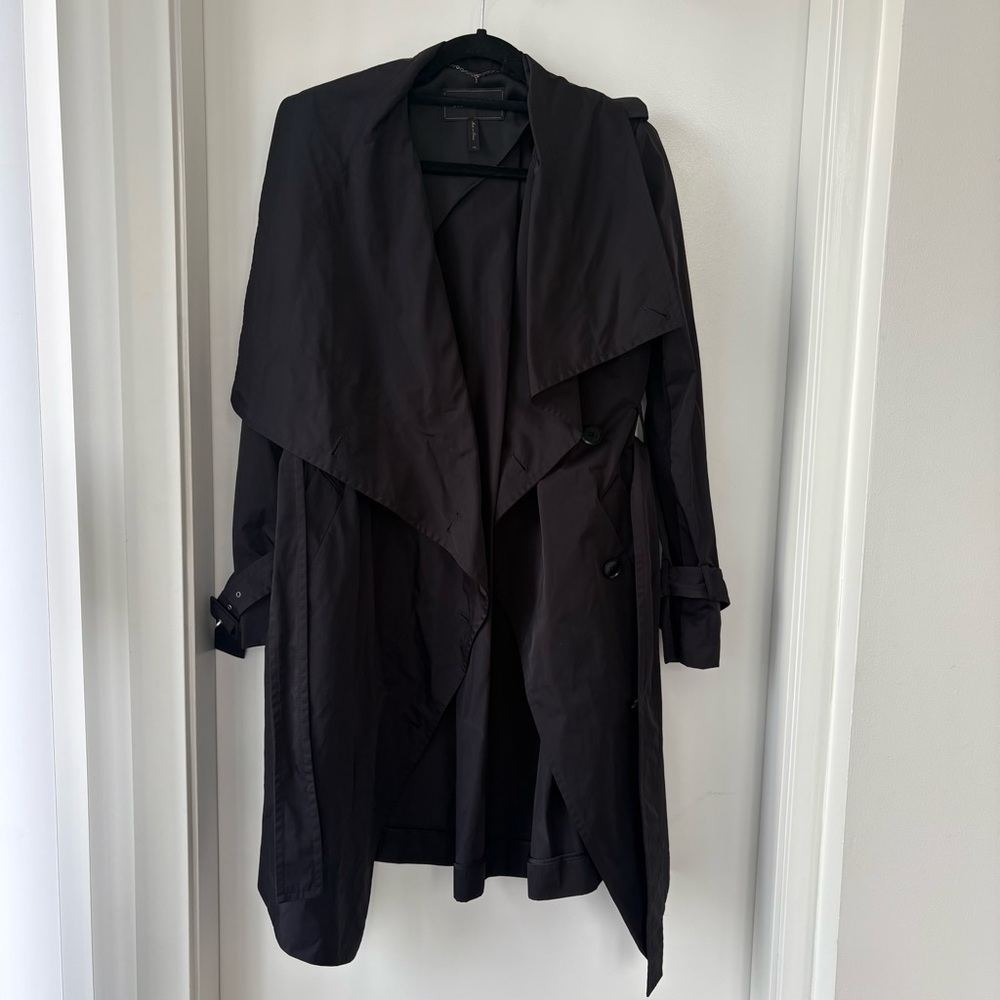 BCBGMaxazria Women's Trench Coat - Black Size XS